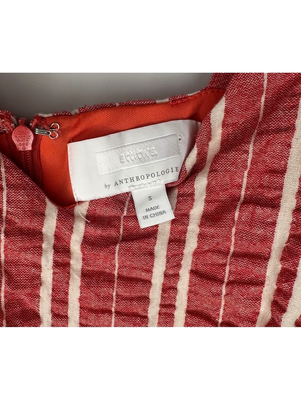 Anthropologie Ett twa Red and White Striped Sleeveless Jumpsuit Size S
